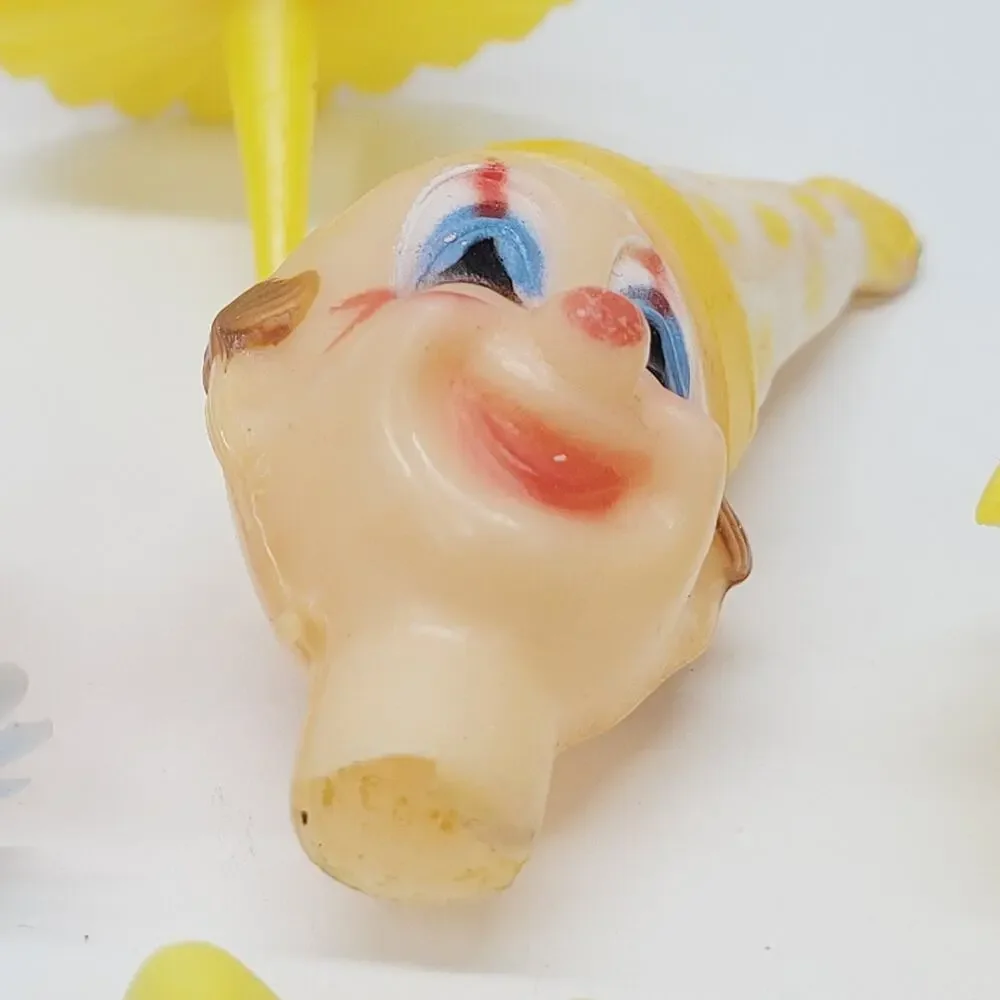 Vintage Circus Theme Cake Toppers Cupcake Picks Clowns Flower Candle Holder Lot